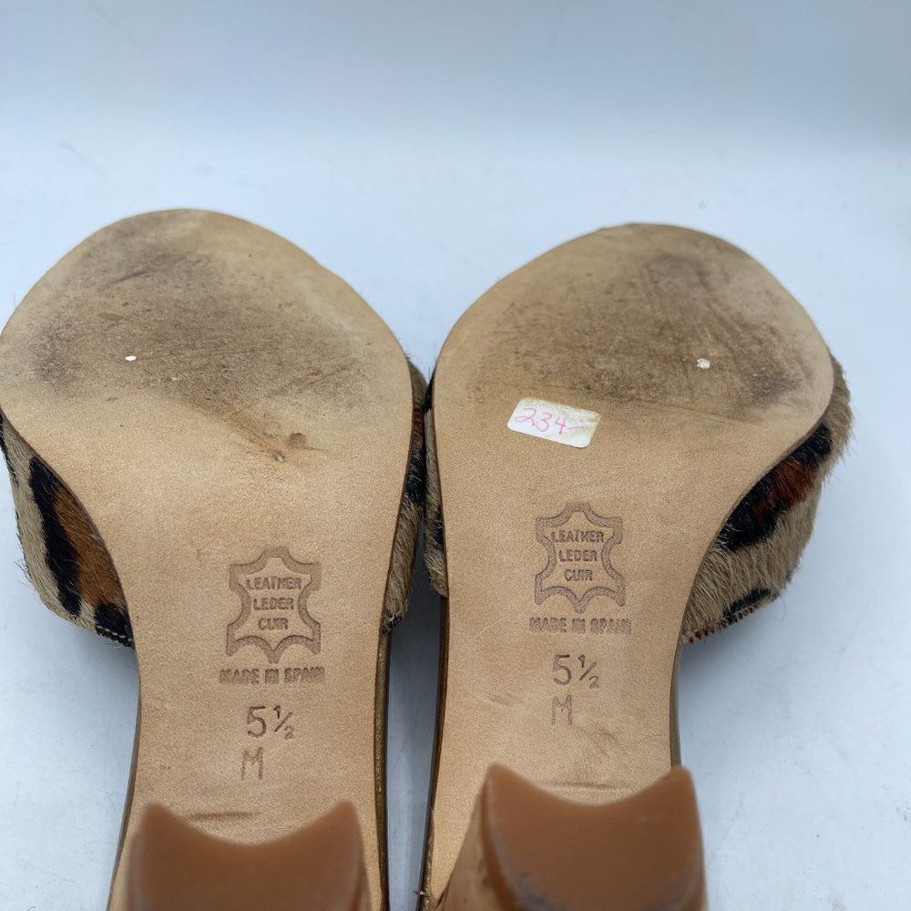 Costa Blanca Animal Print Buckle Open Toe Wooden Heel Shoe 5.5 - Picture 8 of 10